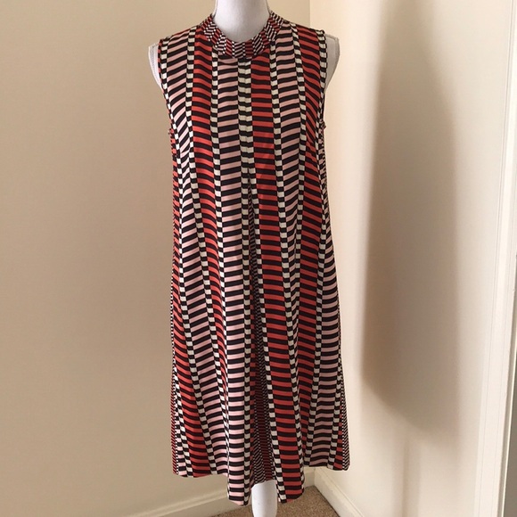 NWT! MARELLA Orange Geometric Print Size 8 Dress